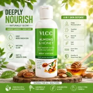 VLCC Almond & Honey Deep Nourishing & Brightening Body Lotion 100ml Pack of 1