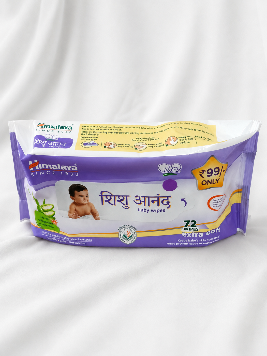 Himalaya Shishu Anand Baby Wipes 72 Wipes - Image 3